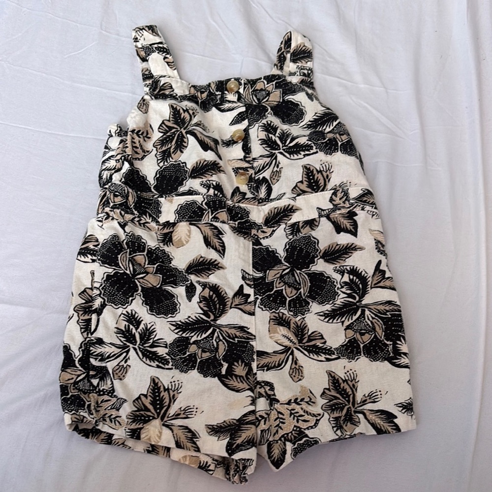 Floral Print Sleeveless Romper